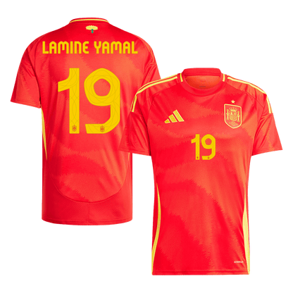 LAMINE YAMAL #19 Spain Home Soccer Jersey Euro