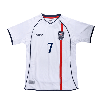 Retro BECKHAM #7 2002 England Home Soccer Jersey