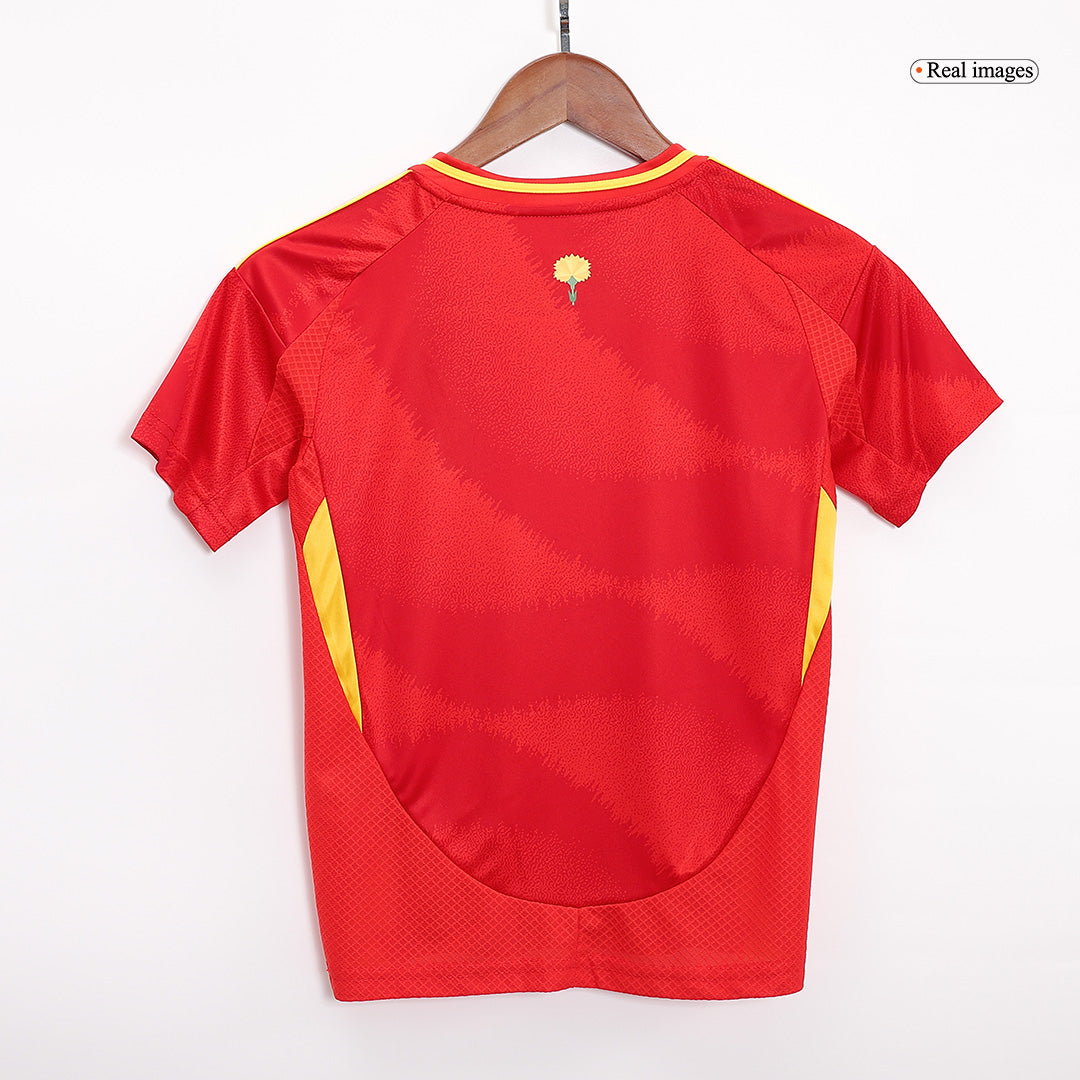 Kids Spain Home Soccer Kit 2024 Euro Cup Jersey