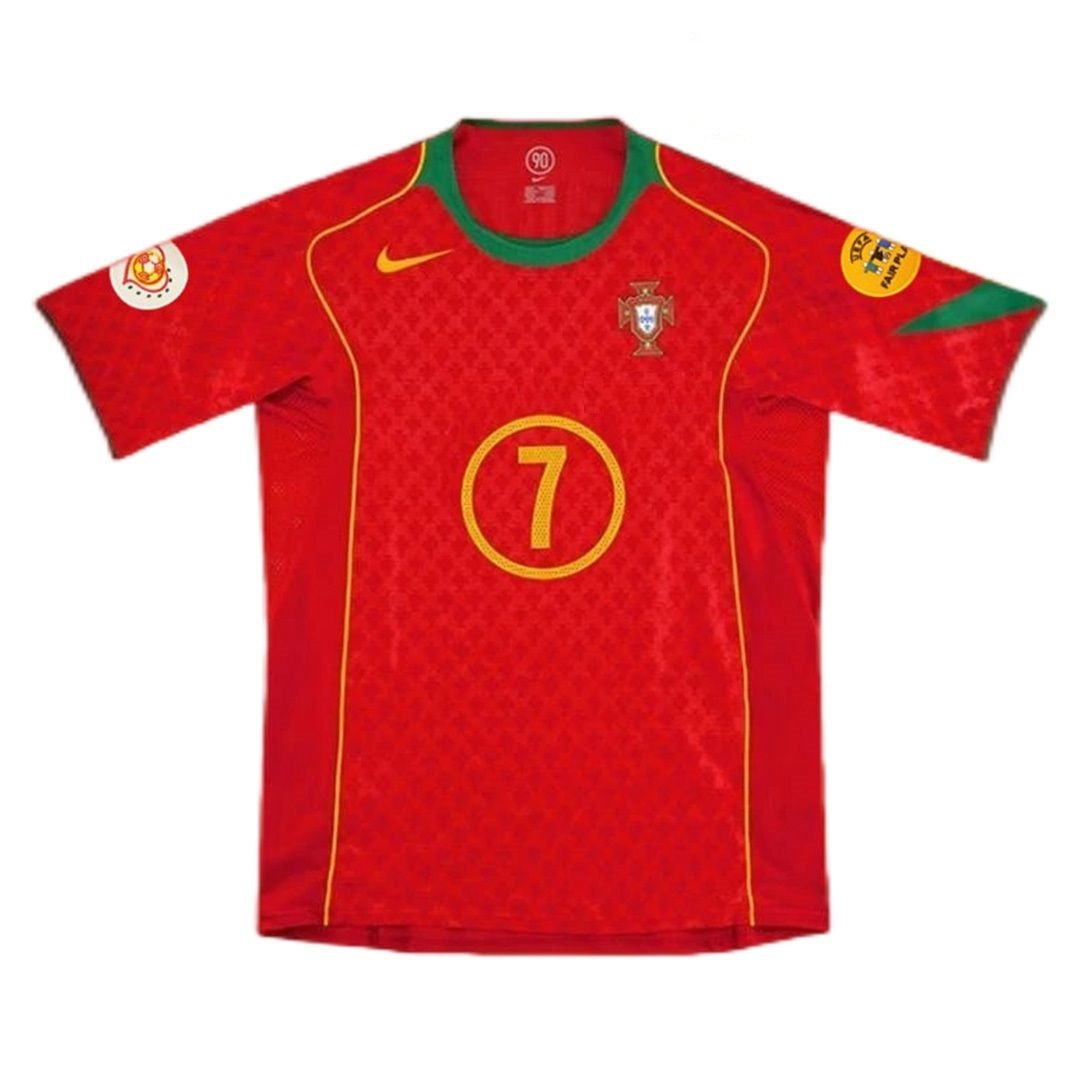 Figo #7 Retro Portugal Home 2004 Euro Cup Jersey