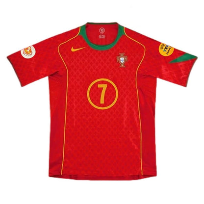 Figo #7 Retro Portugal Home 2004 Euro Cup Jersey