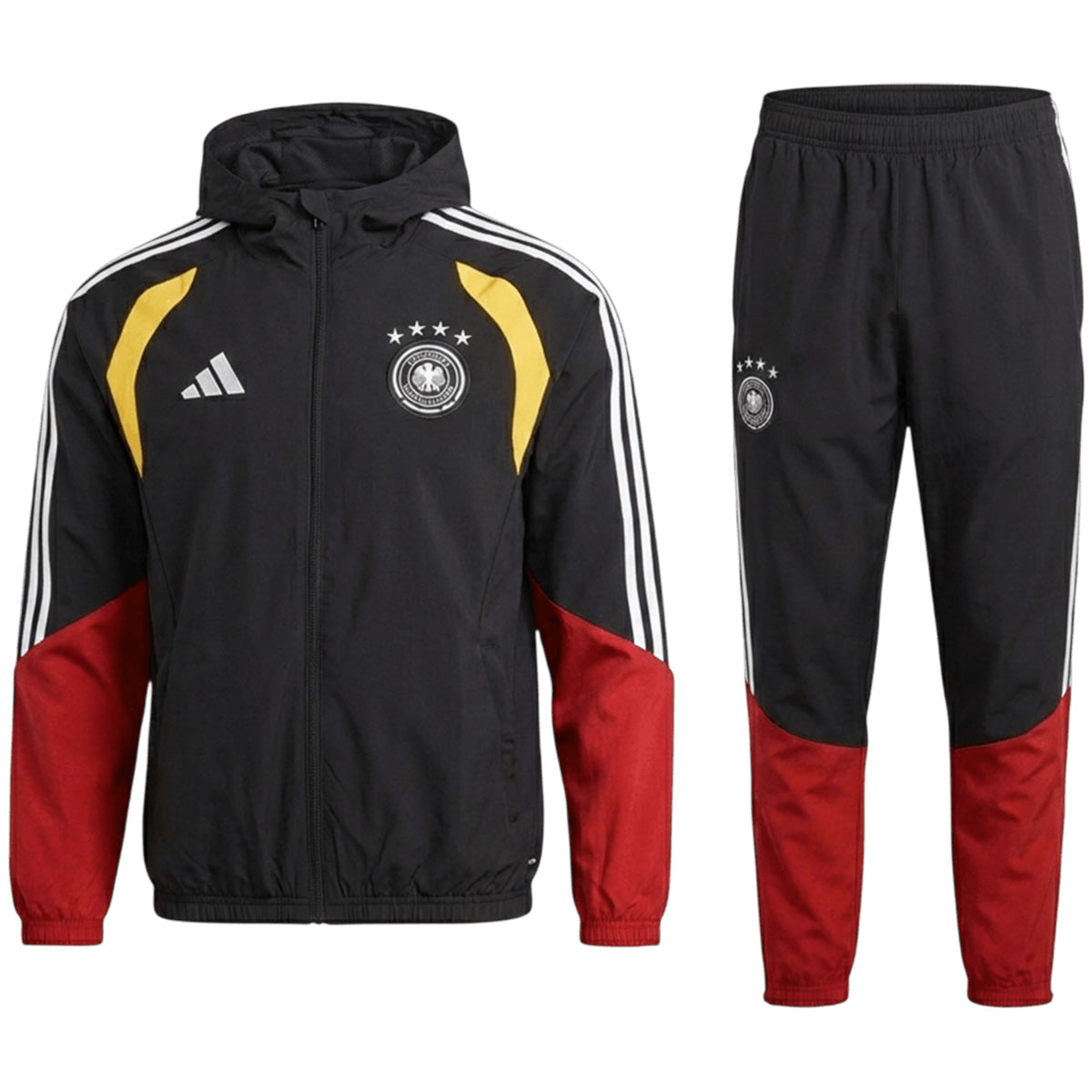 Germany Windbreaker Hoodie Soccer Kit (Jacket + Pants) Black 2026