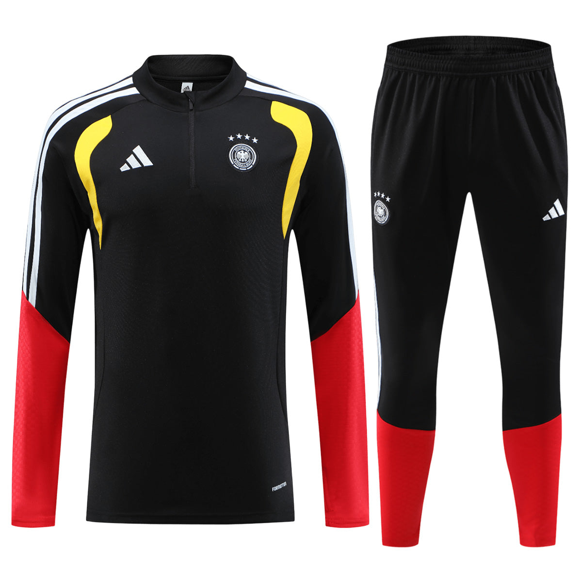 Kids Germany Zipper Sweatshirt Soccer Kit (Top + Pants) Black 2026