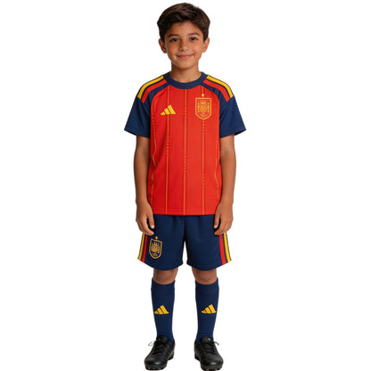 Kids Spain Home Full Soccer Kit 2026 World Cup Jersey