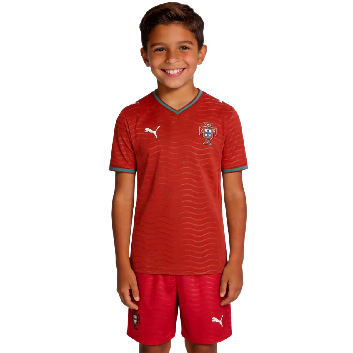 Kids Portugal Home Soccer Kit 2026 World Cup Jersey