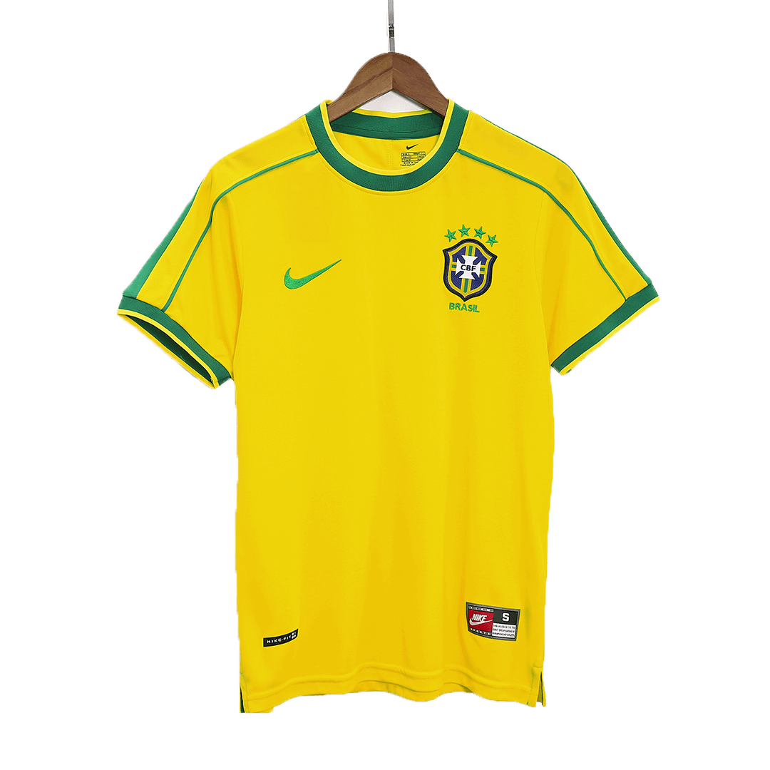Retro RONALDO #9 1998 Brazil Home Soccer Jersey