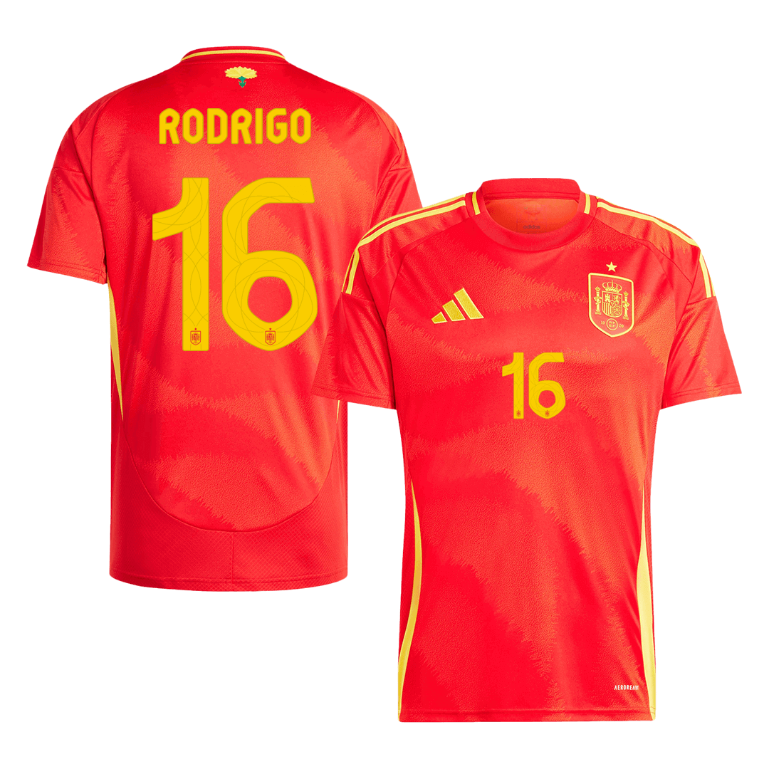 RODRIGO #16 Spain Home Soccer Jersey Euro