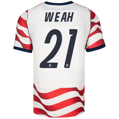 Weah #21 USMNT Home 2026 World Cup Jersey