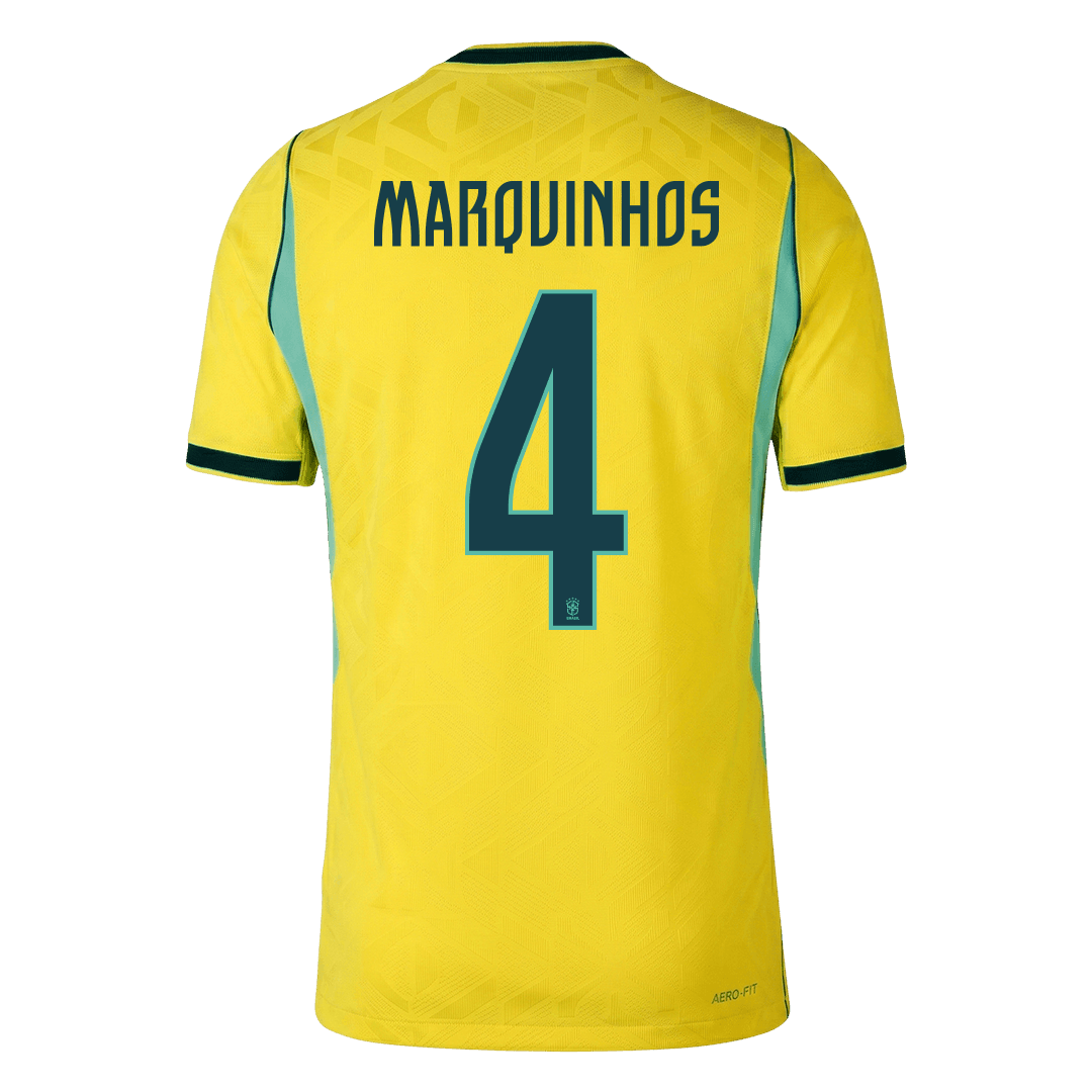 MARQUINHOS #4 Brazil Home Soccer Jersey 2026 Player Version