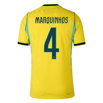 MARQUINHOS #4 Brazil Home Soccer Jersey 2026 Player Version