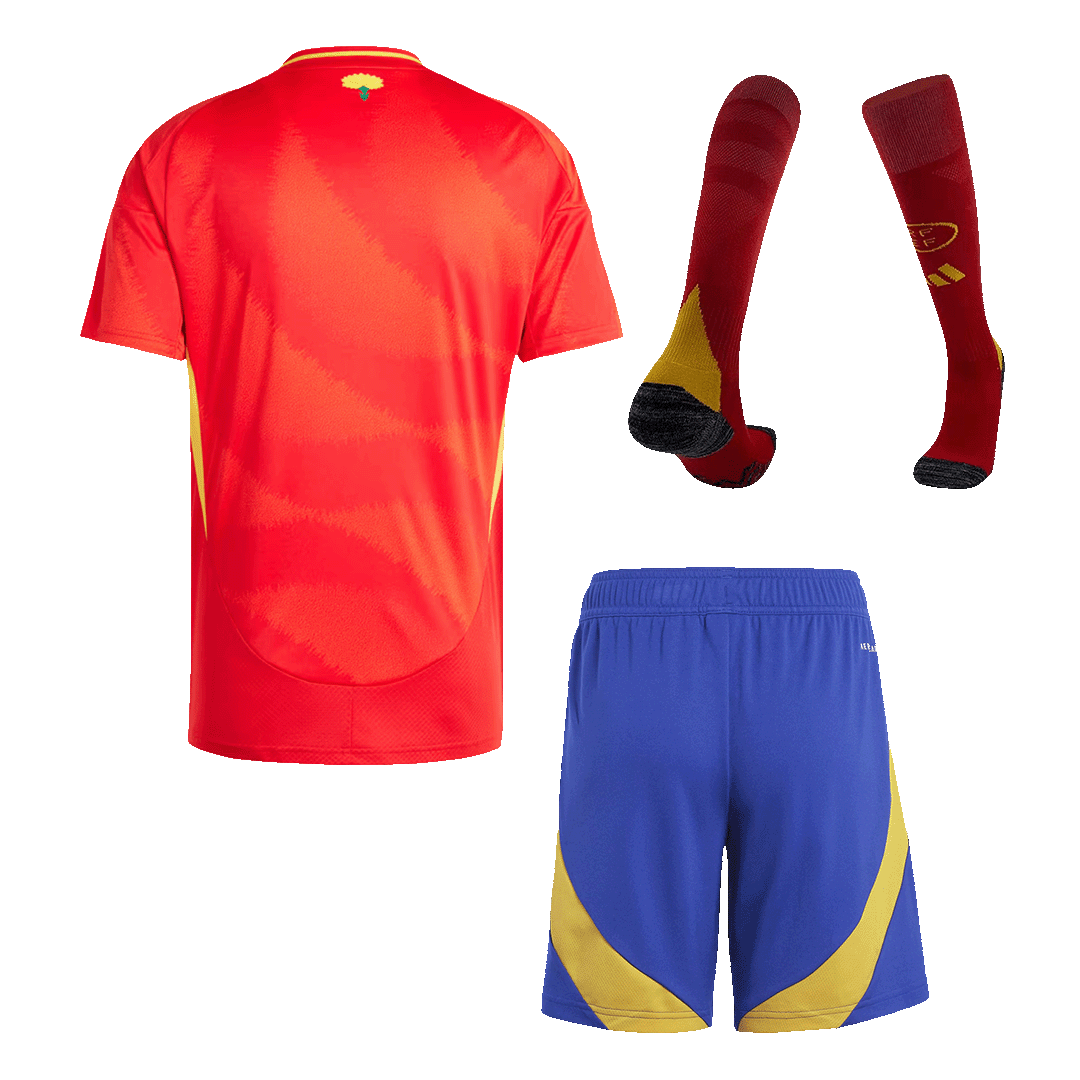 Spain Home Soccer Jersey Kit(Jersey+Shorts+Socks) Euro