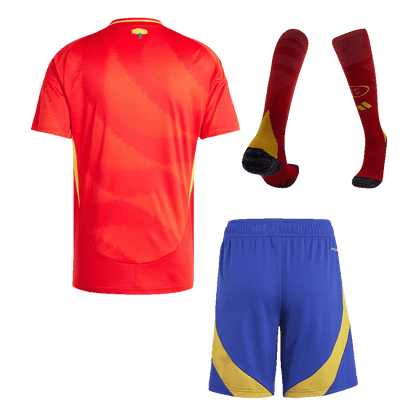 Spain Home Soccer Jersey Kit(Jersey+Shorts+Socks) Euro