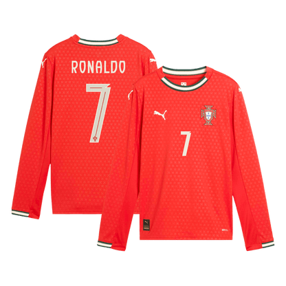 RONALDO #7 Portugal Home Long Sleeve Soccer Jersey 2025