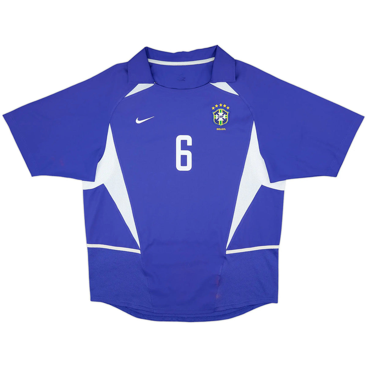 R.Carlos #6 Retro Brazil Away Jersey World Cup 2002