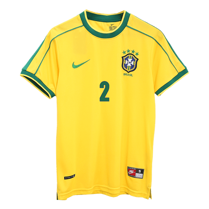 Retro CAFU #2 1998 Brazil Home Soccer Jersey