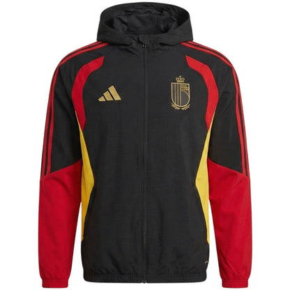 Belgium Windbreaker Hoodie Soccer Kit (Top + Pants) Black 2026