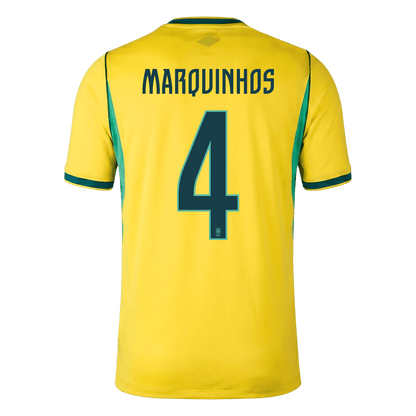 MARQUINHOS #4 Brazil Home Soccer Jersey 2026
