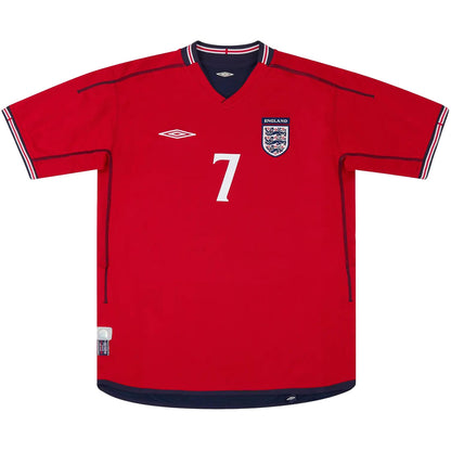 BECKHAM #7 Retro England Away Jersey World Cup 2002