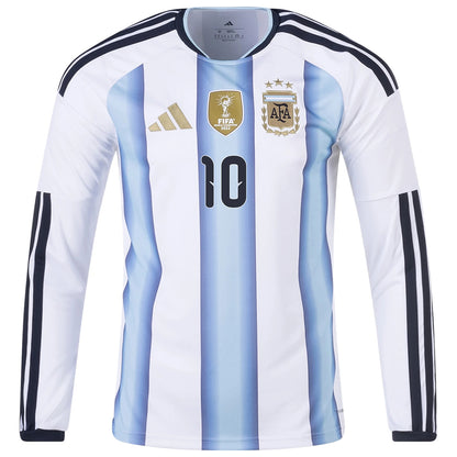 Messi #10 Argentina Home Long Sleeve 2026 World Cup Jersey