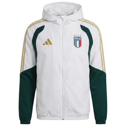 Italy Windbreaker Hoodie Soccer Kit (Top + Pants) White 2026