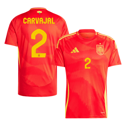 CARVAJAL #2 Spain Home Soccer Jersey Euro
