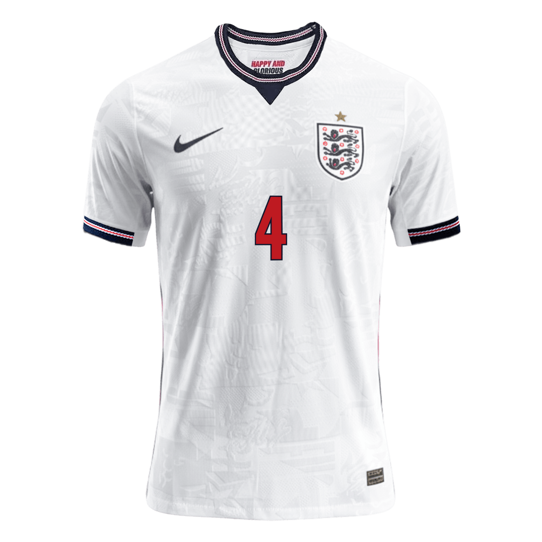 RICE #4 England Home Soccer Jersey 2026 Player Version