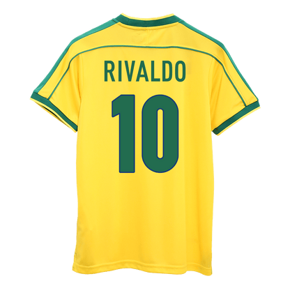 Retro RIVALDO #10 1998 Brazil Home Soccer Jersey