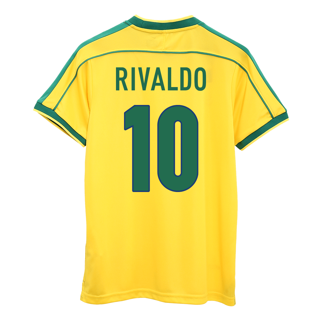 Retro RIVALDO #10 1998 Brazil Home Soccer Jersey