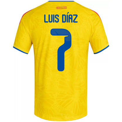 [Authentic] Luis Diaz #7 Colombia Home 2026 World Cup Jersey