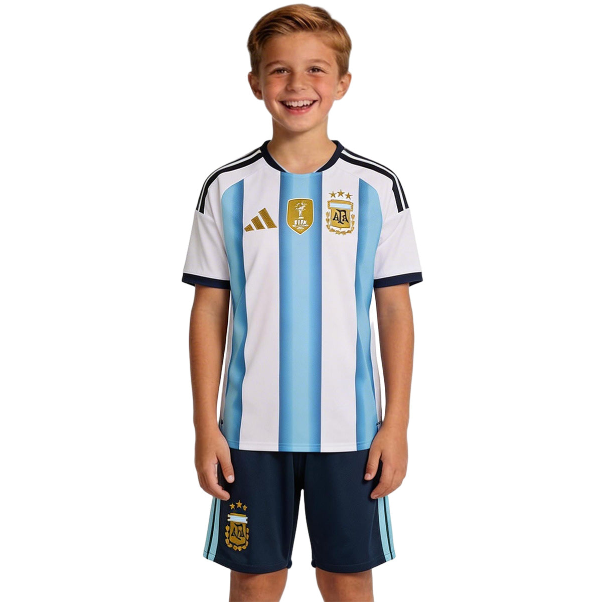 Kids Argentina Home 2026 World Cup Soccer Kit