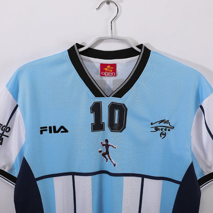 PSG 2001/02 Home Retro Football Shirt - close up details of Navy Nike retro kit