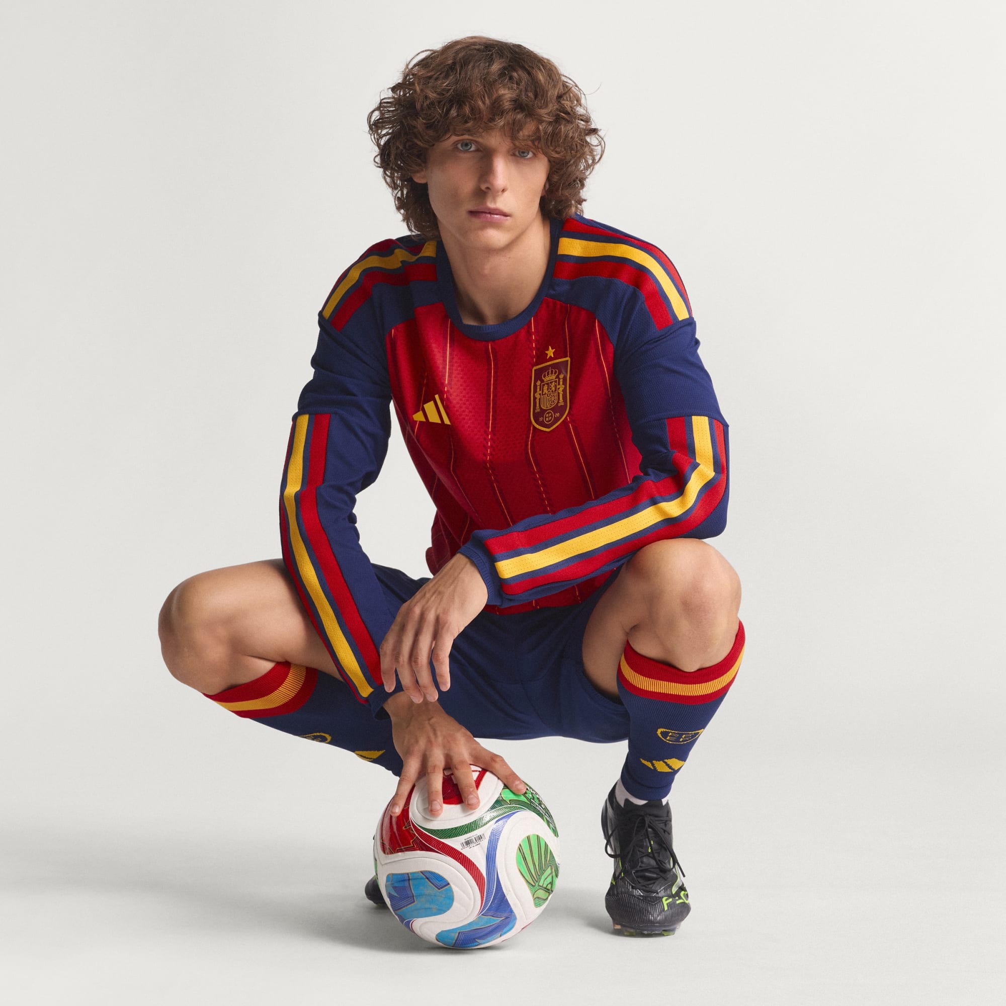 Spain 26 Home Authentic Long Sleeve Jersey
