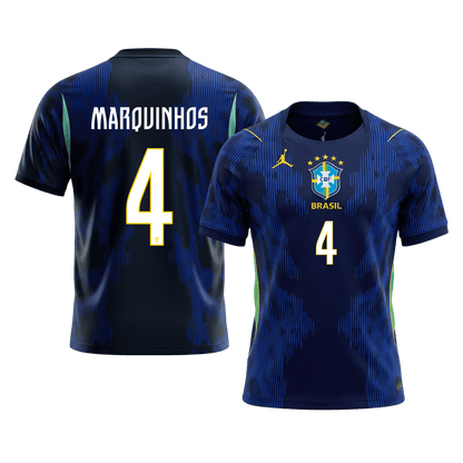 MARQUINHOS #4 Brazil Away Soccer Jersey 2026