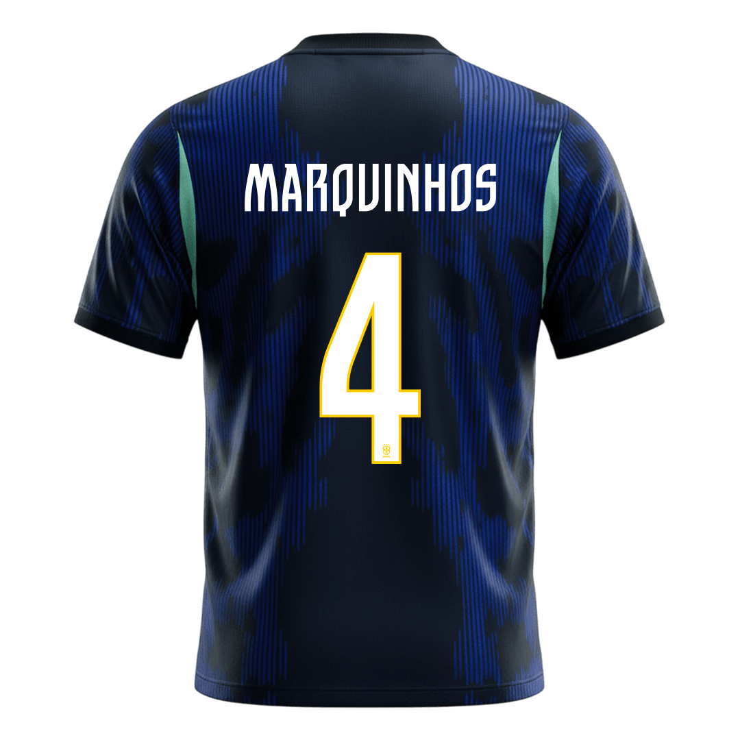 MARQUINHOS #4 Brazil Away Soccer Jersey 2026