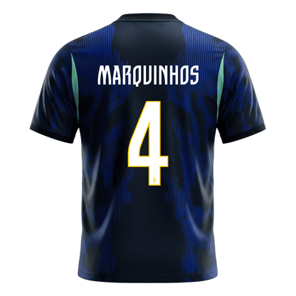 MARQUINHOS #4 Brazil Away Soccer Jersey 2026
