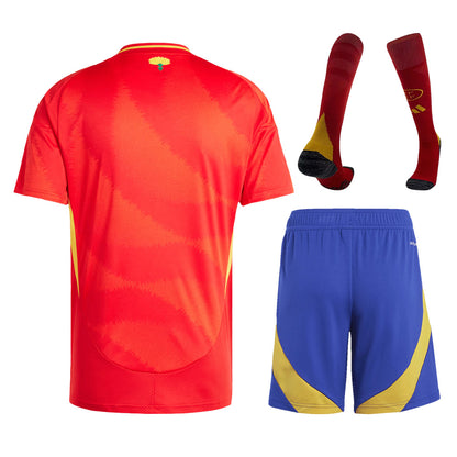 Spain Home Full Soccer Kit 2024 Euro Cup Jersey