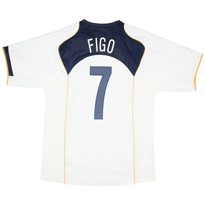 Figo #7 Retro Portugal Away 2004 Euro Cup Jersey