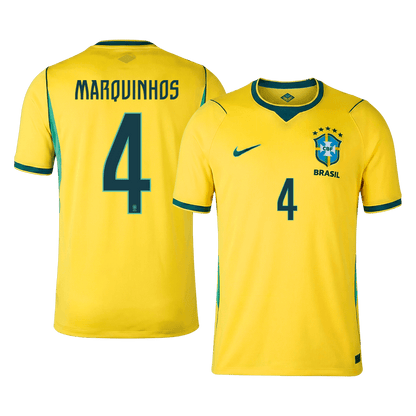MARQUINHOS #4 Brazil Home Soccer Jersey 2026