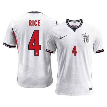 RICE #4 England Home Soccer Jersey 2026 Player Version