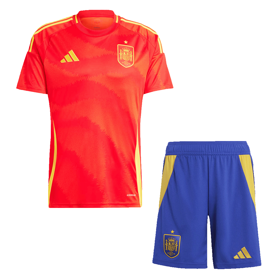 Spain Home Soccer Jersey Kit(Jersey+Shorts) Euro