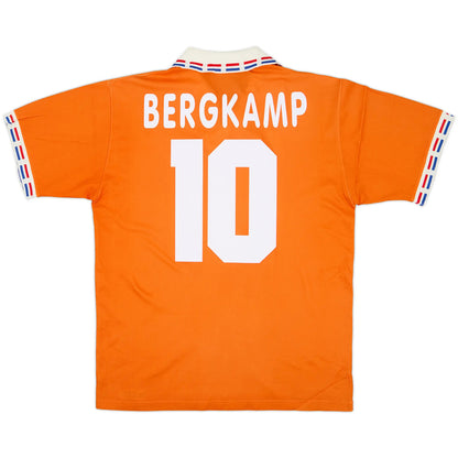 BERGKAMP #10 Retro Netherlands Home Jersey 1996 Euro Cup Jersey