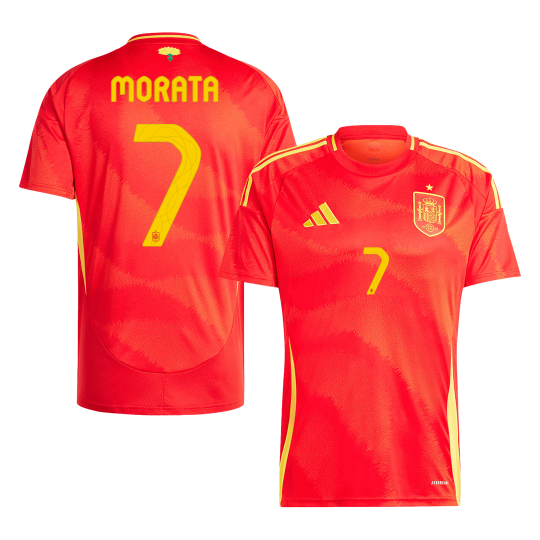 MORATA #7 Spain Home Soccer Jersey Euro