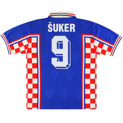 Suker #9 Retro Croatia Away Jersey World Cup 1998