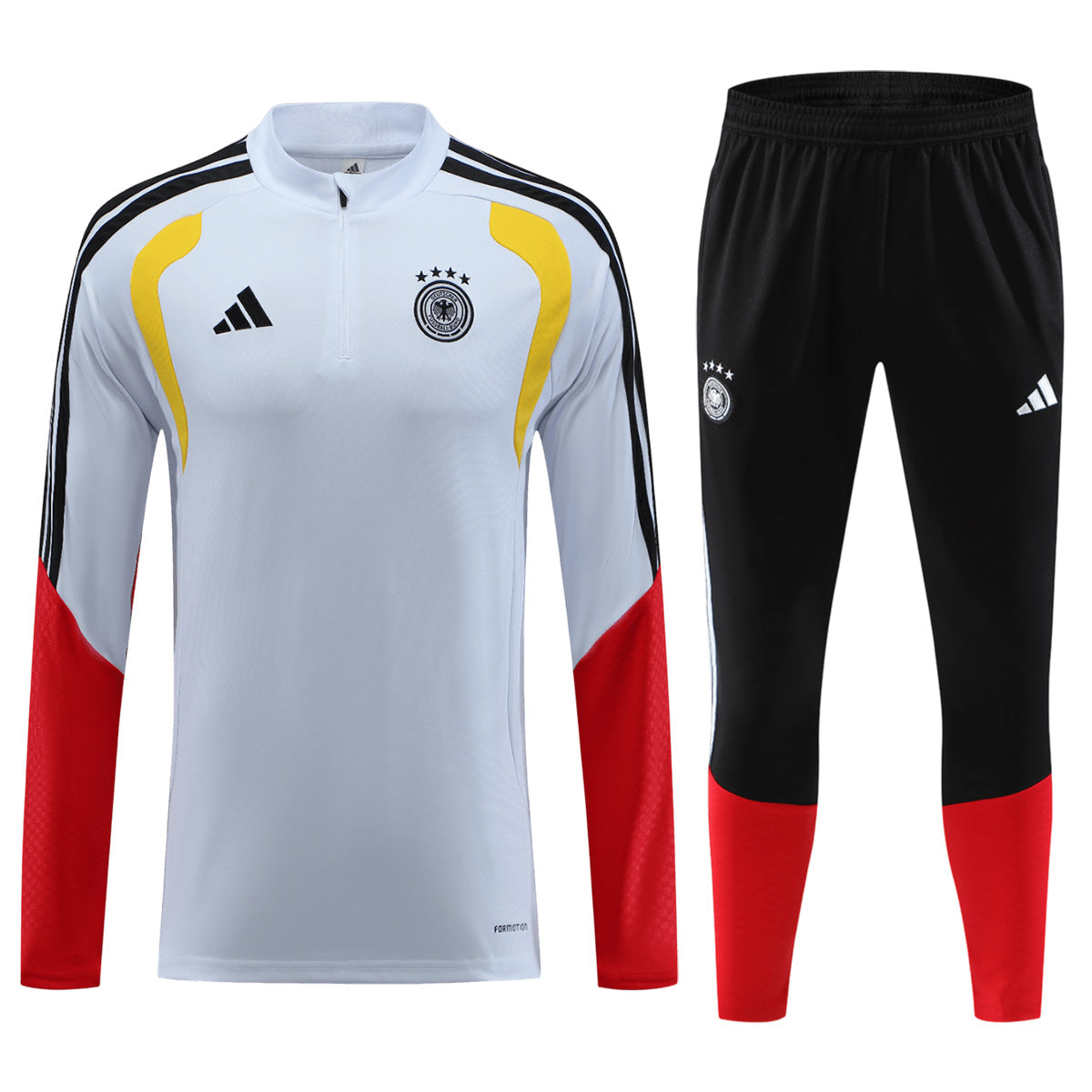 Germany Zipper Sweatshirt Soccer Kit (Top + Pants) White 2026