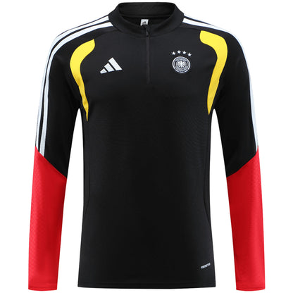 Germany Zipper Sweatshirt Soccer Kit (Top + Pants) Black 2026