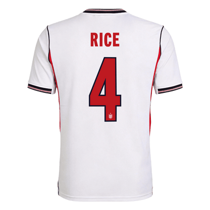 RICE #4 England Home Soccer Jersey 2026