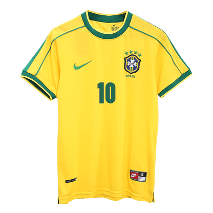 Retro RIVALDO #10 1998 Brazil Home Soccer Jersey