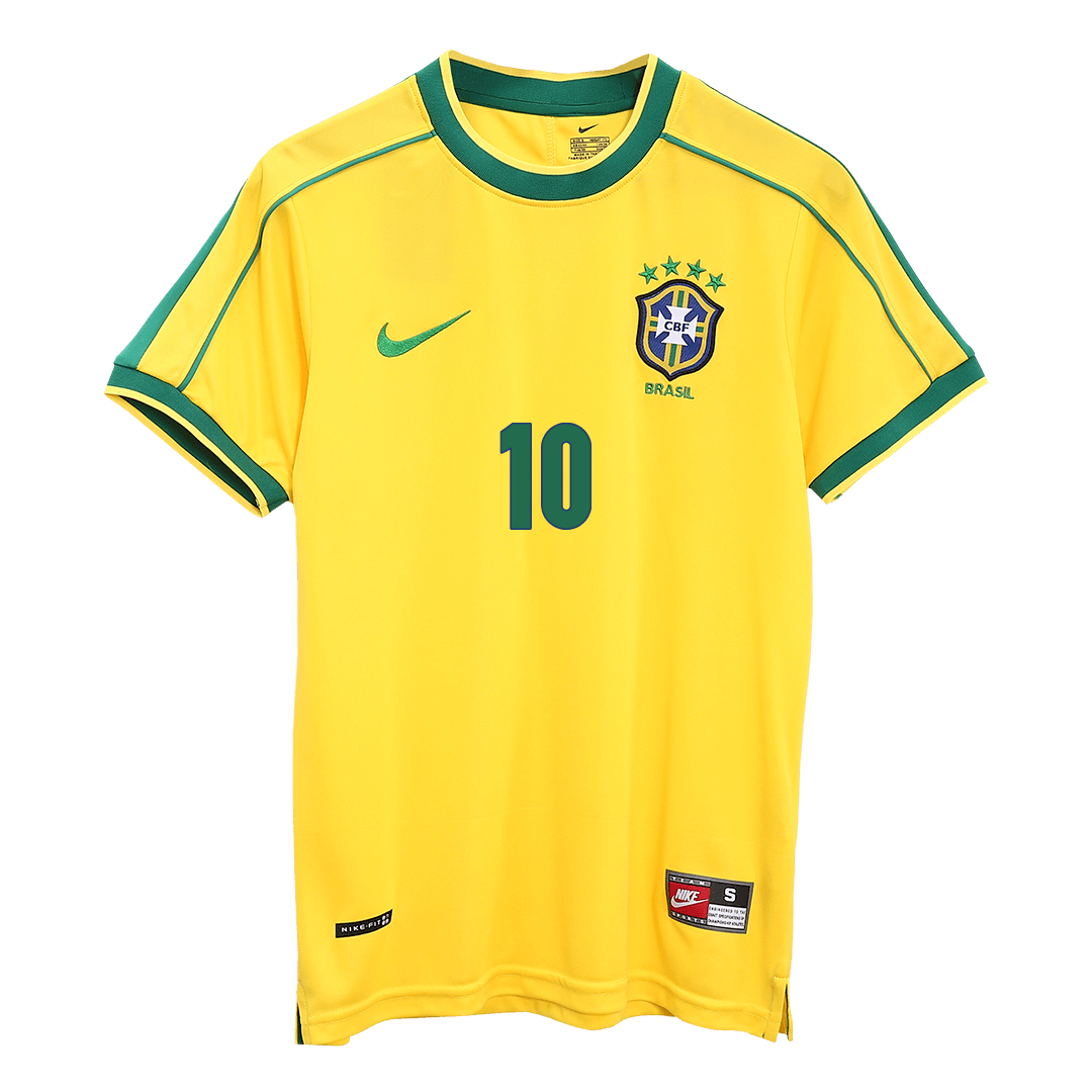 Retro RIVALDO #10 1998 Brazil Home Soccer Jersey