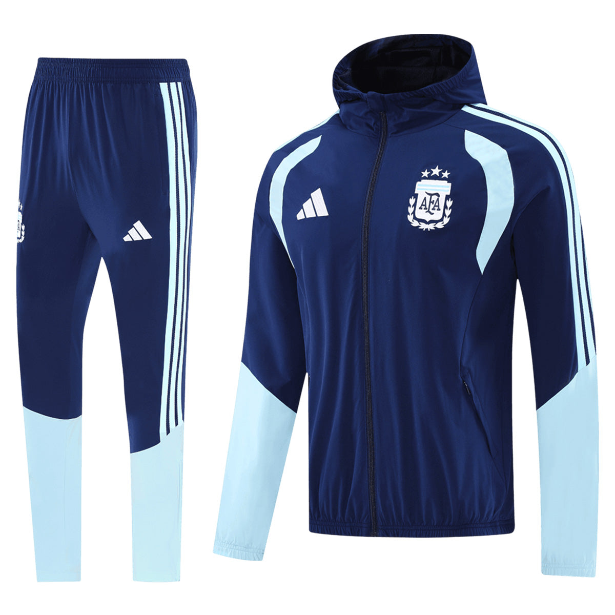 Argentina Windbreaker Hoodie Soccer Kit (Jacket + Pants) Navy 2026