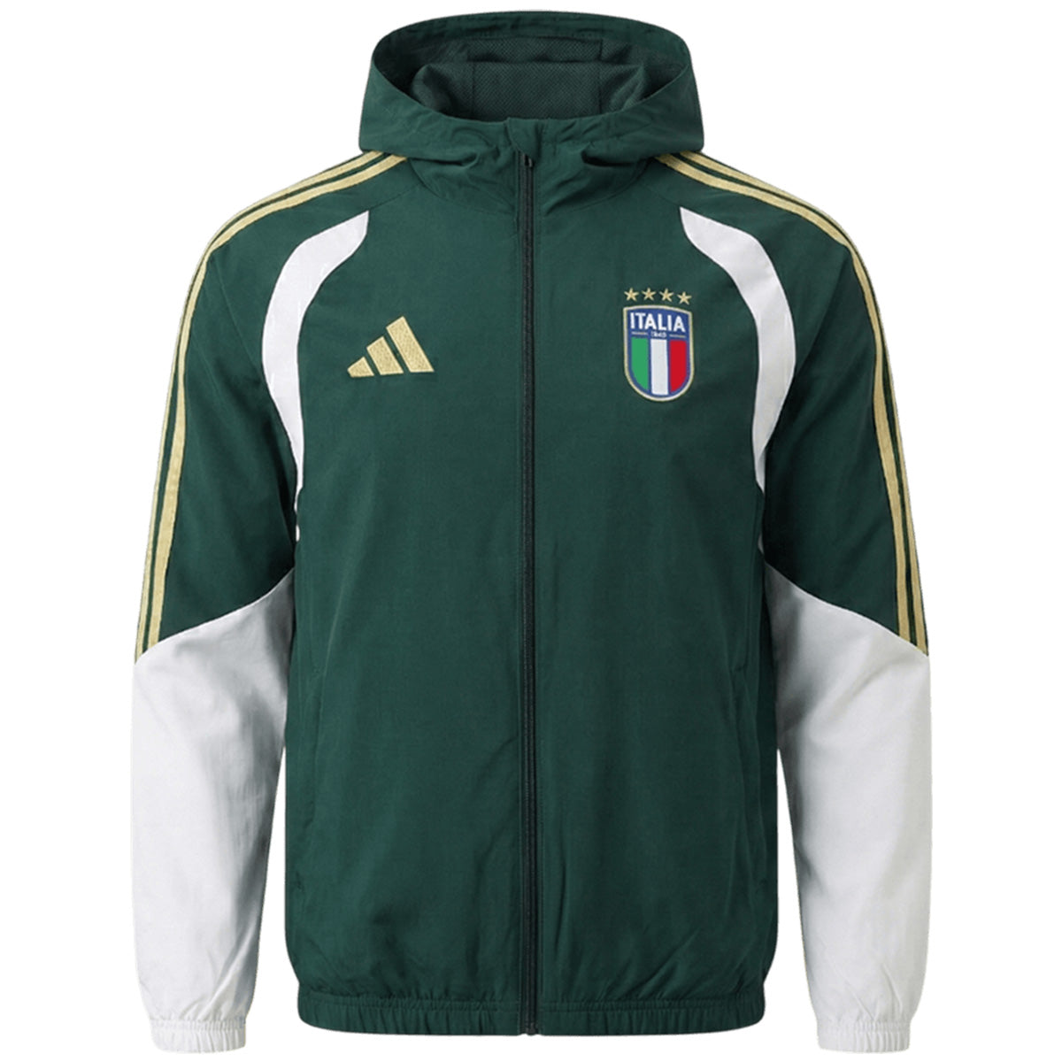 Italy Windbreaker Hoodie Soccer Kit (Top + Pants) Green 2026